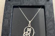 Silver Celtic Cat Pendant
