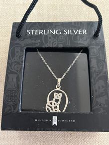Silver Celtic Cat Pendant