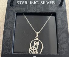 Silver Celtic Cat Pendant
