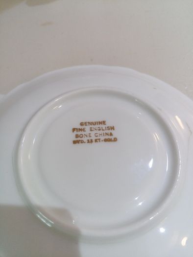 Bone China Tea Trio / Set, 22k Gold Rim