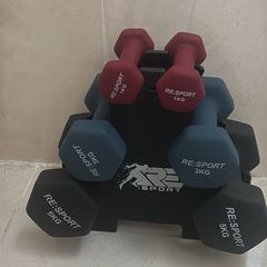 RE:SPORT Dumbbell Set with Rack - 1kg, 3kg, 5kg