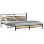 Metal Bed Frame without Mattress Sonoma Oak 193x201 cm Image 3