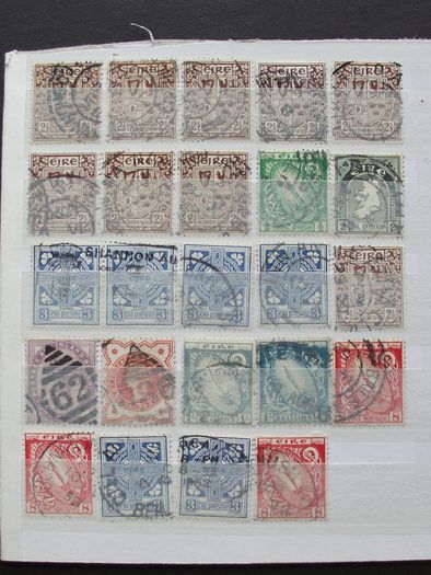 A small collection of postal cancellations on Irish stamps