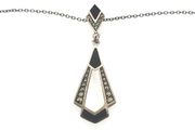 Vintage 925 Sterling Silver, Marcasite &amp; MOP necklace