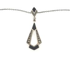 Vintage 925 Sterling Silver, Marcasite & MOP necklace