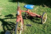 vintage tricycle red flower Chinese made