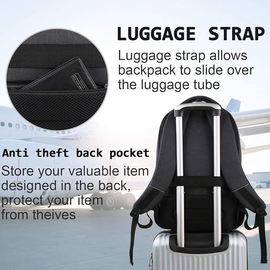 Laptop Backpack with USB Charging&Headphone Port,Anti-Theft Business Computer Rucksack with Breathable Padded Shoulder Strap, Water Resistant for School/Work/Travel