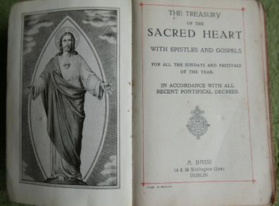 Antique Prayer Book, 1924 Treasury of the Sacred Heart Prayer Book From Lourdes - Dublin