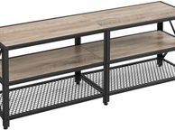 main image for ad _TV Cabinet, TV Table, Lowboard for TVs up to 60 inches, TV Cabinet with Shelves, Steel Frame, TV Shelf for Living Room, Bedroom, Greige-Black