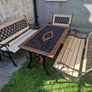 Garden table with 2 bench and 1 chair [ cast iron ] Image 3