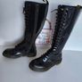 Dr Martens 1b60 20 eye high knee tall patent black boots UK4 EU37 US6 Image 5