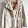 Vintage Rabbit Fur Coat - Light Beige/Cream Image 2