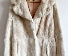 Vintage Rabbit Fur Coat - Light Beige/Cream