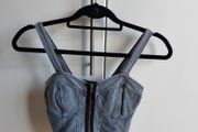Corset style denim look crop top-UK 6/8