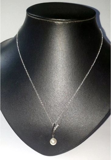 Vintage Hallmarked Silver Pearl & White Topaz
