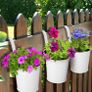 10Pack Metal Iron Hanging Flower Pots,Vase Hanging Balcony Garden Planter Holders With Detachable Handle and Drainage Hole, Outdoor Flower Pot For Fence Deck Balcony Garden Clay Home Decor (FREE POSTAGE) Image 6