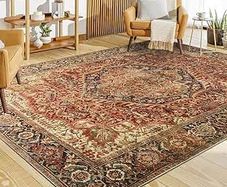 Rugs for Bedroom Living Room Large 160x230 cm  Traditional Area Rugs Majestic Cashmere Style - Soft Short Pile Vintage Rug - Carpet for Dining Room Easy To Clean