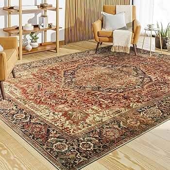 Rugs for Bedroom Living Room Large 160x230 cm  Traditional Area Rugs Majestic Cashmere Style - Soft Short Pile Vintage Rug - Carpet for Dining Room Easy To Clean