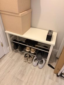IKEA TJUSIG Bench with Shoe Storage White