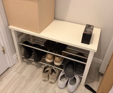 IKEA TJUSIG Bench with Shoe Storage White