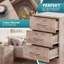 Bedside Table Set with 3 Drawers (Wood Oak Grey Wood White) Image 4