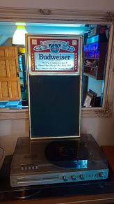 Vintage Budweiser mirror top menu board/blackboard