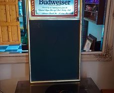 Vintage Budweiser mirror top menu board/blackboard