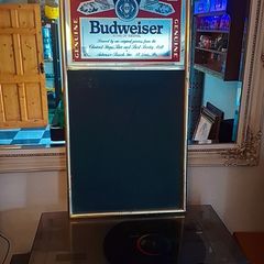 Vintage Budweiser mirror top menu board/blackboard