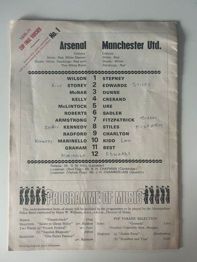 Arsenal 1970/71 Double Winning Season Matchday Programmes