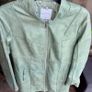 Rino &Pelle Sage Green Faux Leather Coat UK 10/12 Fits 42 Like New Minimal Luxe Image 3