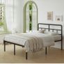 Black Double Bed Frame 4ft 6 with Curved Headboard, Heavy Duty 46 cm High Image 5