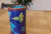 Vintage Chinese cloisonne enamel brush pot