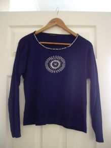 blue with decorative front