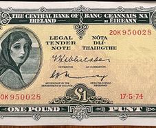 Lady Lavery 1974 One Pound Banknote