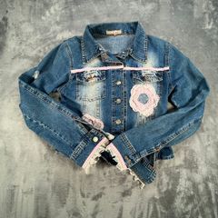 Les Gonzesses de Paris Womens Denim Jacket - Sz 2 UK 10 - Boho Y2K Style