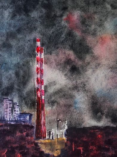pigeon house watercolour