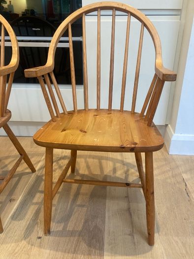 Vintage Chairs x 2 - Windsor-style - Carver Armchairs