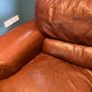 brown leather couch great condition Image 4