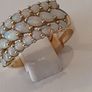 9ct Stunning  3 row Opal Ring wide band size Image 2