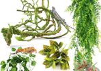 Reptile Plants, Terrarium Hanging Plant Vines Artificial Leaves Reptile Hide, Leopard Gecko Tank Accessories, Terrarium Decorations for Bearded Dragon Lizard Snake Geckos Chameleon (FREE POSTAGE)
