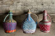 Antique French glass bottles
