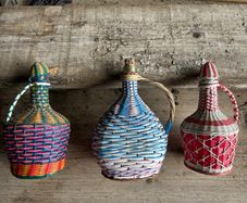 Antique French glass bottles