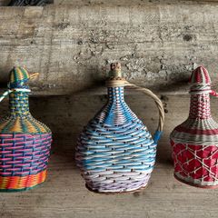 Antique French glass bottles