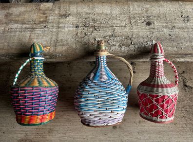 Antique French glass bottles