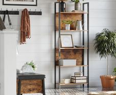 New 2 Piece - Industrial Bookcase + Bench - FREE P&P