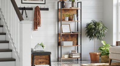 New 2 Piece - Industrial Bookcase + Bench - FREE P&P