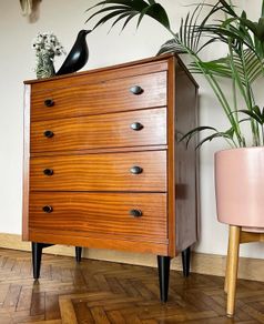 Mid century teak drawers vintage retro Danish