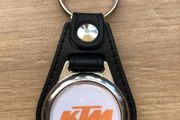 Leather KTM key ring with shopping trolley token/coin