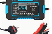 Car Battery Charger 12V 6A Pulse Repair LCD Display Smart Fast Charging AGM Deep Cycle GEL Lead-Acid Charger For Auto Motorcycle