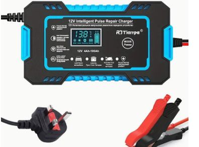 Car Battery Charger 12V 6A Pulse Repair LCD Display Smart Fast Charging AGM Deep Cycle GEL Lead-Acid Charger For Auto Motorcycle